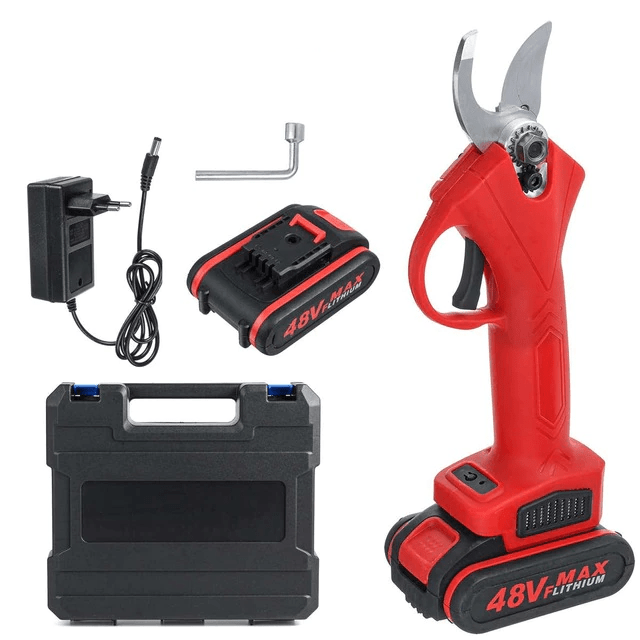 Cordless ergonomic garden shears with a powerful cutting mechanism for precise work