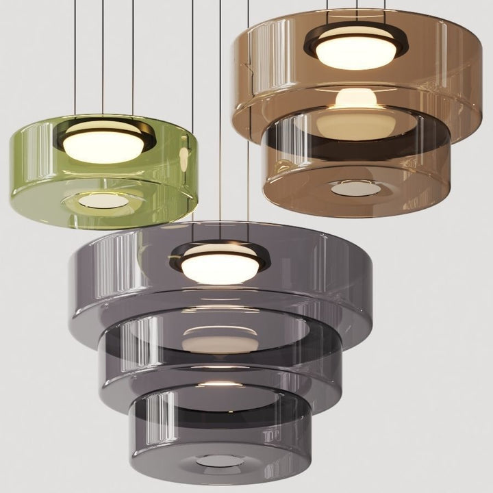 Glass pendant light in Bauhaus style – dimmable, modern &amp; colorful