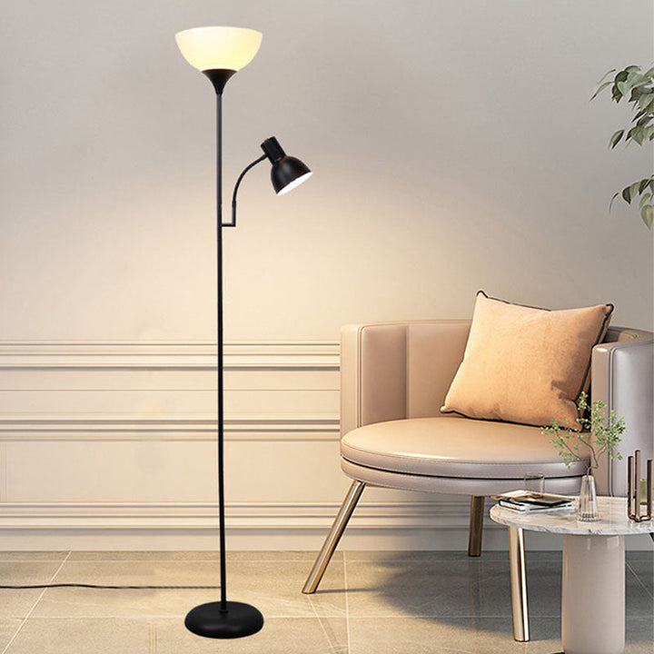 Modern floor lamp with 2 light sources – iron, black or gold