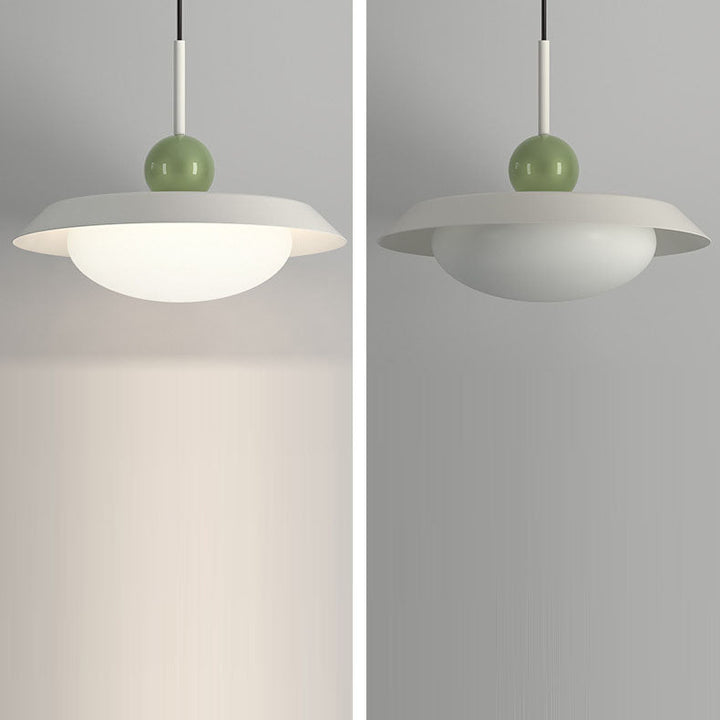 Modern pendant light made of acrylic and glass in a minimalist style