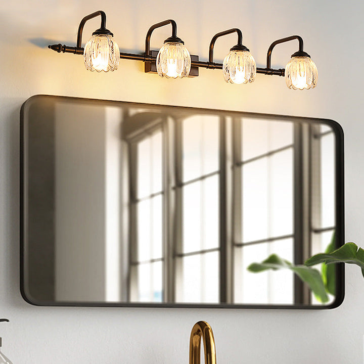 Modern wall light with black glass for bathroom