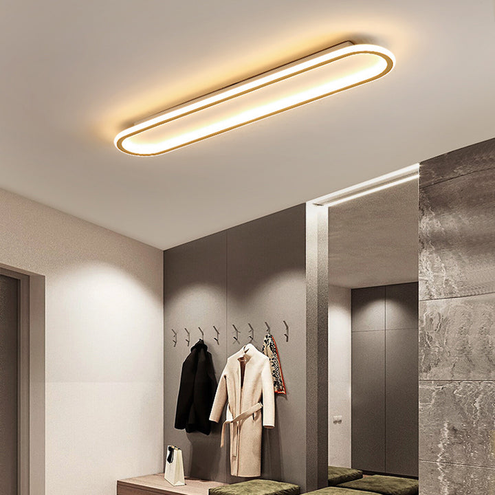 Oval dimmable LED ceiling light with color change – flat &amp; modern
