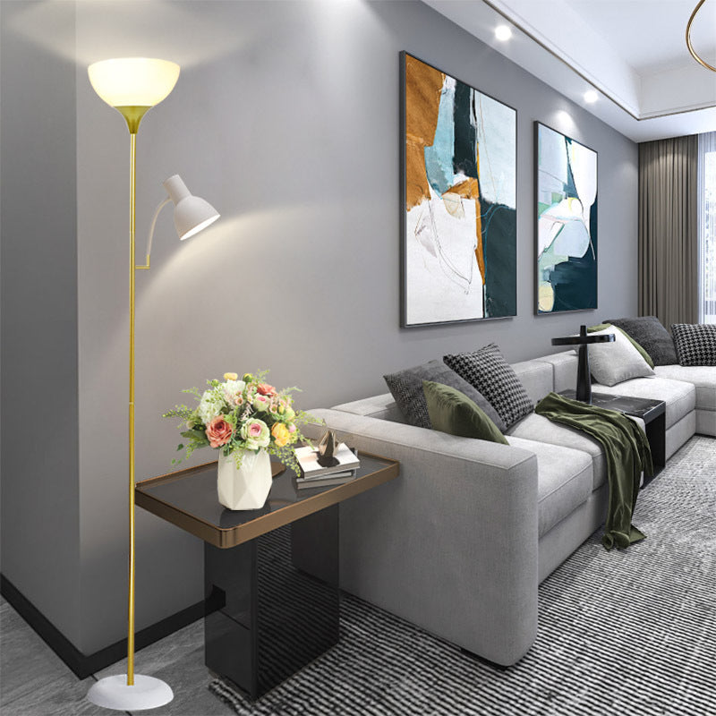 Modern floor lamp with 2 light sources – iron, black or gold