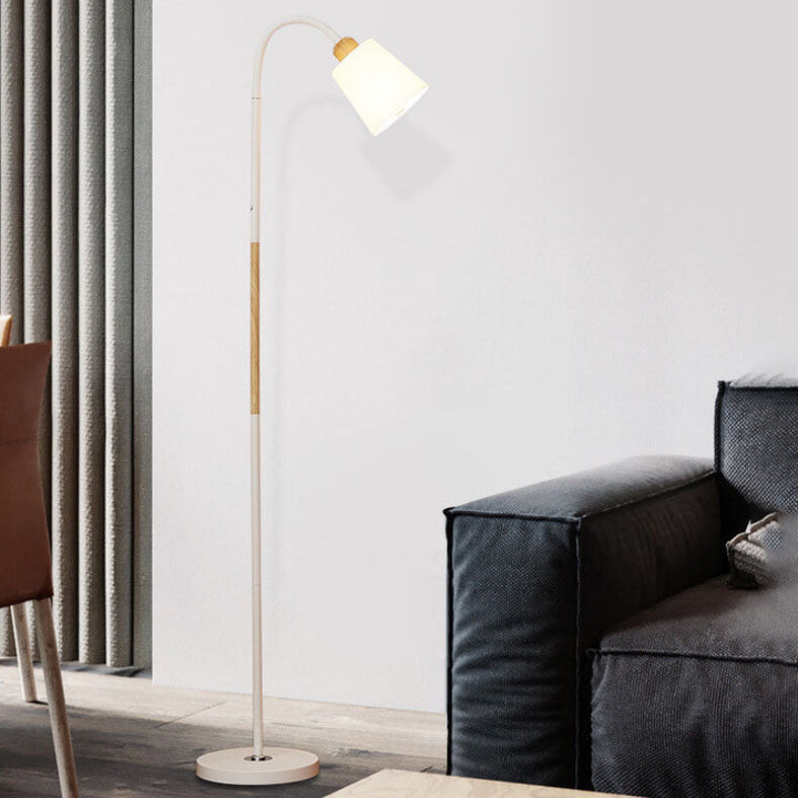 Minimalist floor lamp with iron base