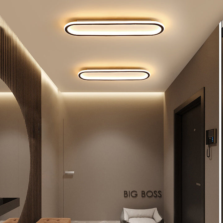 Oval dimmable LED ceiling light with color change – flat &amp; modern