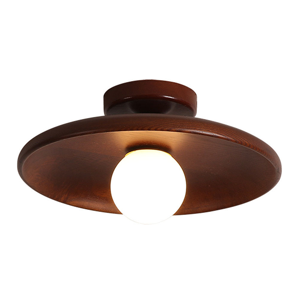 Nordic-style wooden ceiling light – round, minimalist &amp; modern