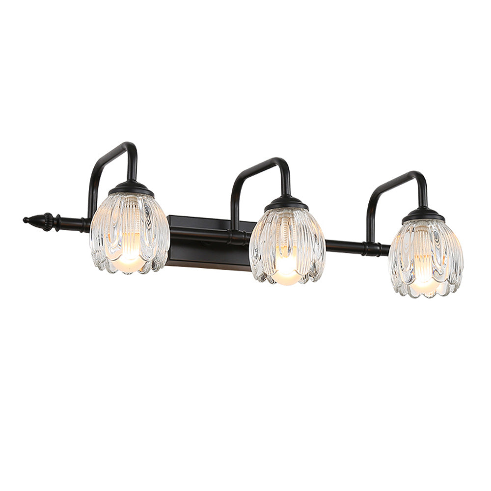 Modern wall light with black glass for bathroom