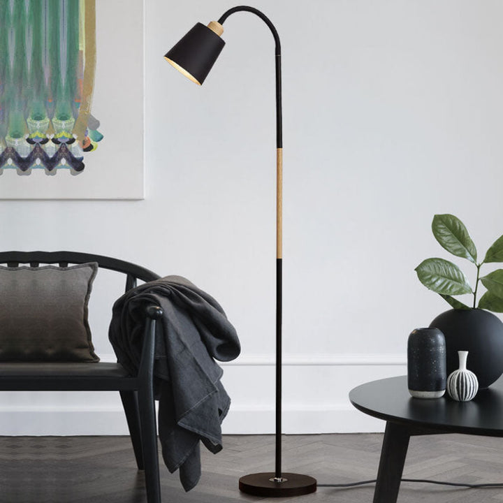 Minimalist floor lamp with iron base