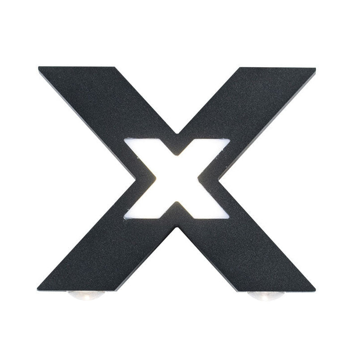 Modern waterproof LED outdoor spotlight in X-design for facade lighting