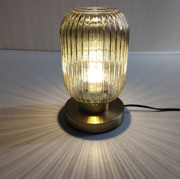 Amber Glass Table Lamp Scandinavian Design