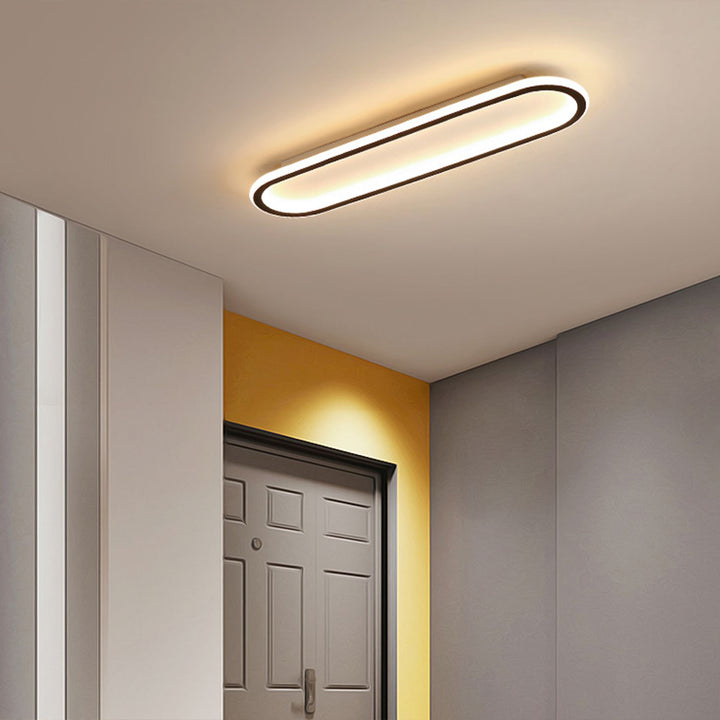 Oval dimmable LED ceiling light with color change – flat &amp; modern