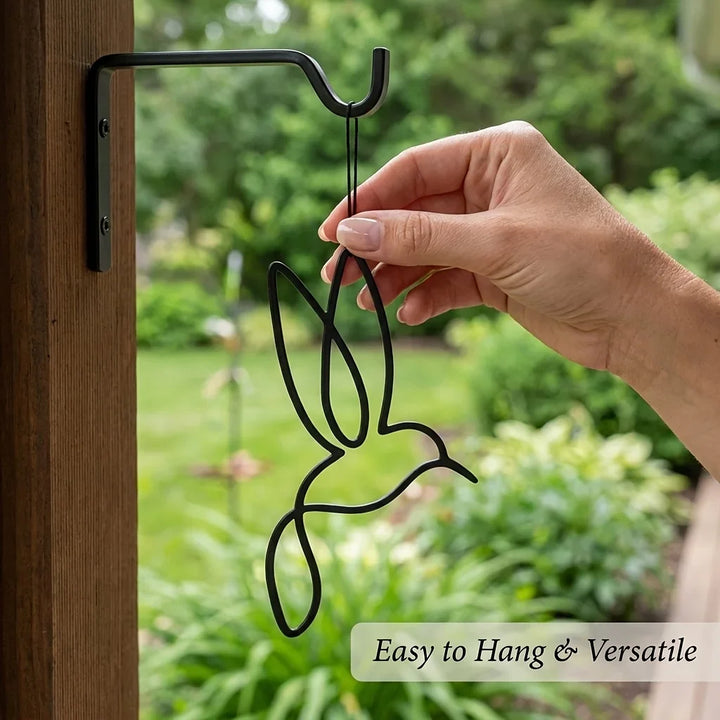 Zwei eiserne Kolibri-Silhouetten als Gartenstecker für Terrasse oder Garten