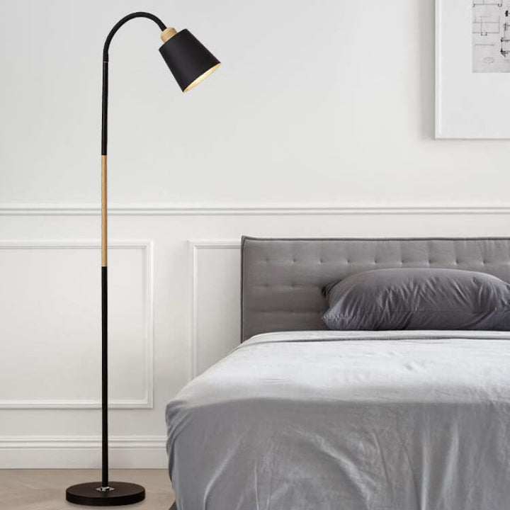 Minimalist floor lamp with iron base
