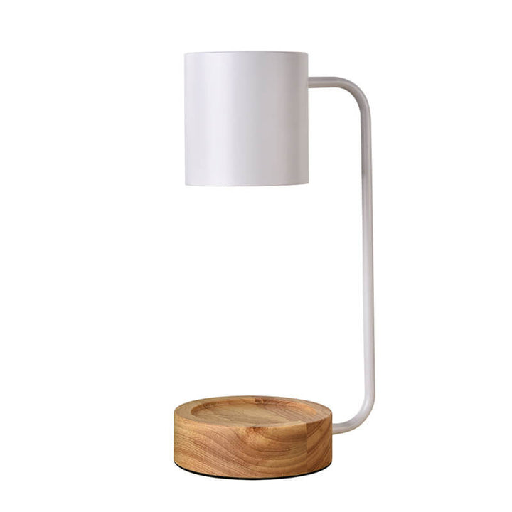 Japanese table lamp made of wood and metal in a minimalist design