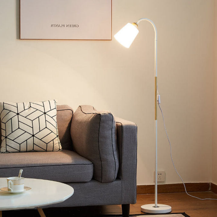 Minimalist floor lamp with iron base