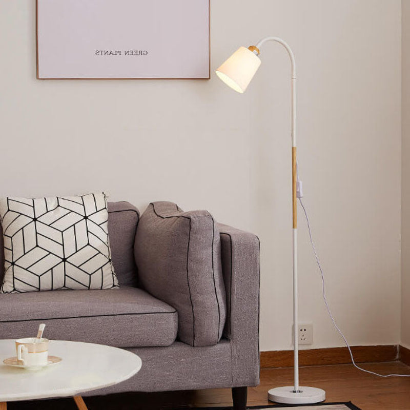 Minimalist floor lamp with iron base