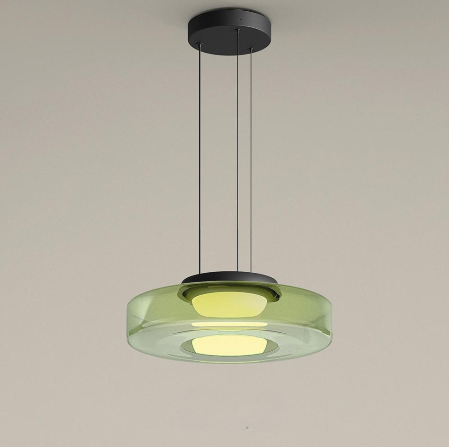 Glass pendant light in Bauhaus style – dimmable, modern &amp; colorful