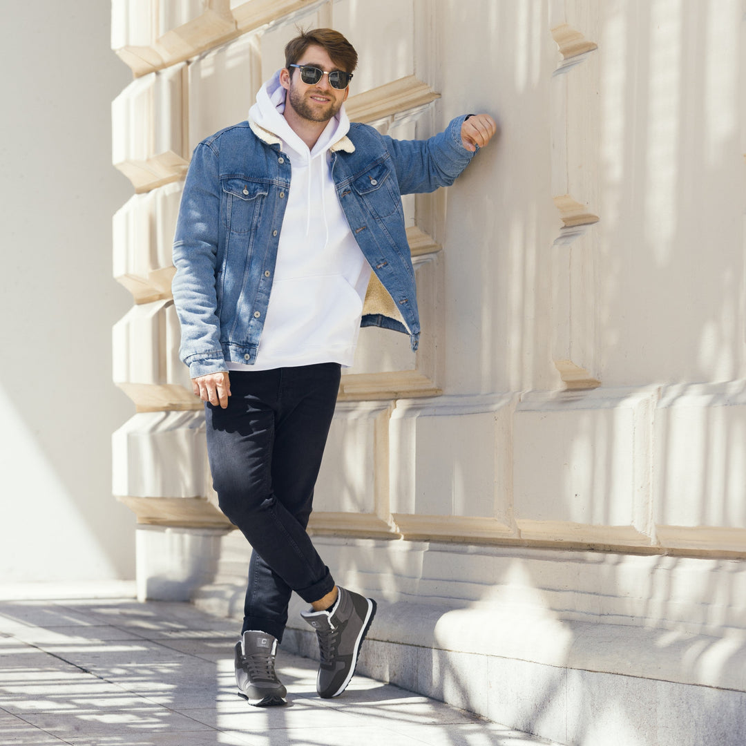 Men's winter shoes with warm lining and non-slip sole