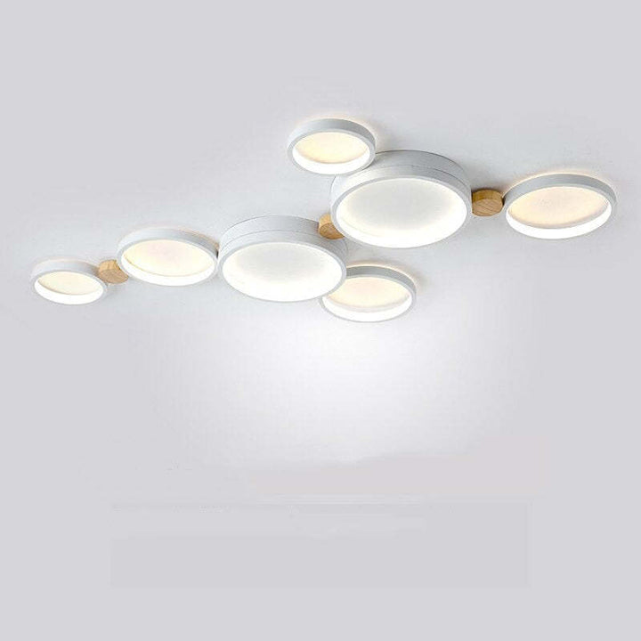 Modern LED ceiling light with grey metal rings 