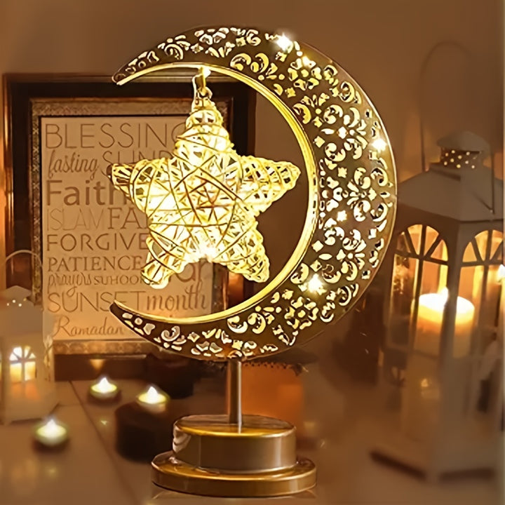 Decorative moon lamp with star for home