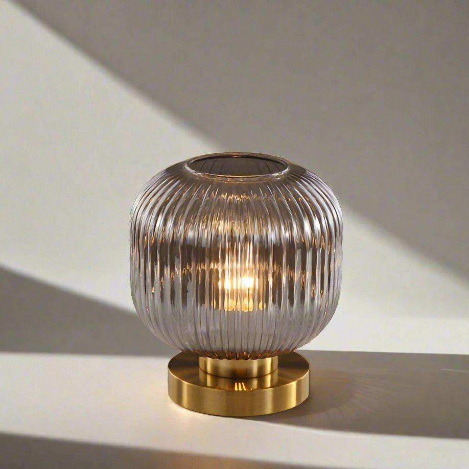 Amber Glass Table Lamp Scandinavian Design