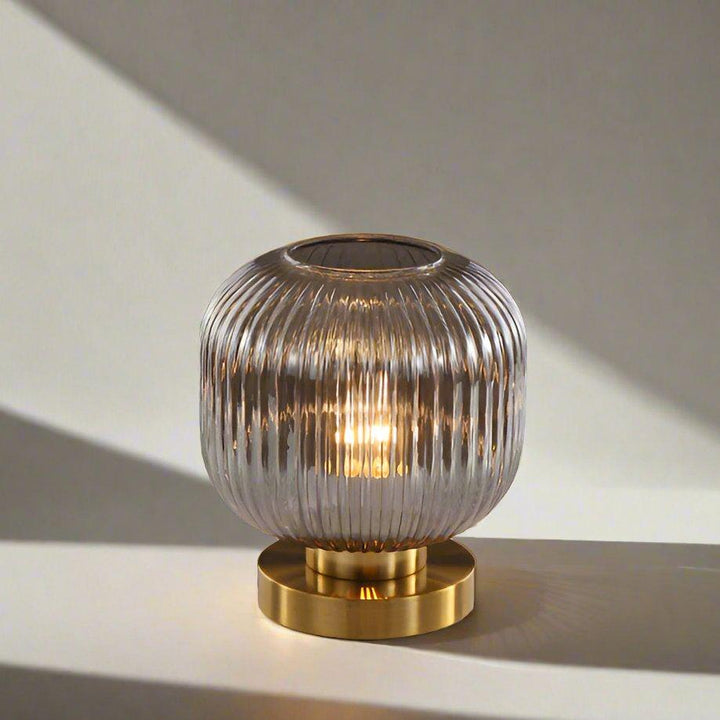 Amber Glass Table Lamp Scandinavian Design