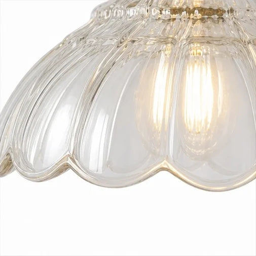 Glass Pendant Light Vintage Flower Design