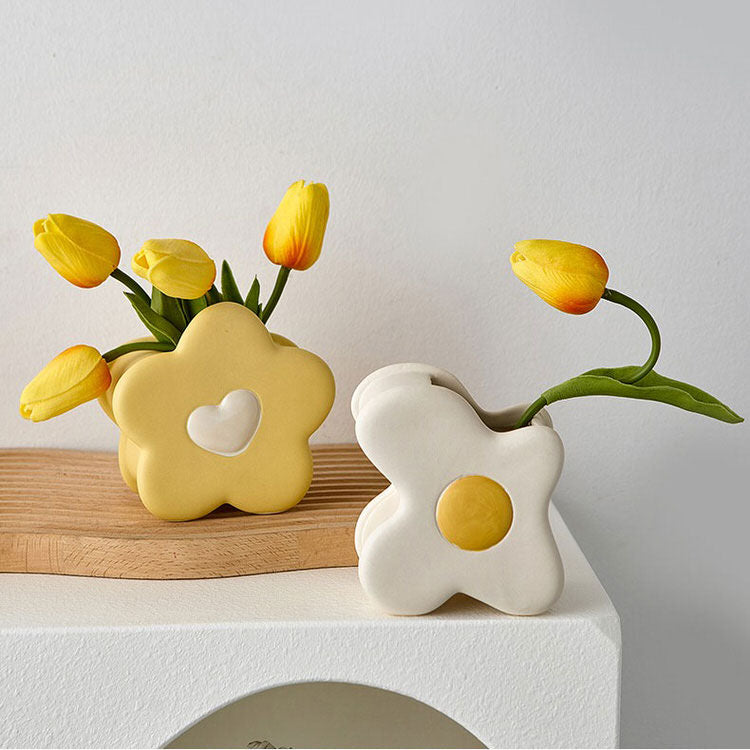 Keramische Blumenvase Pastell-Design