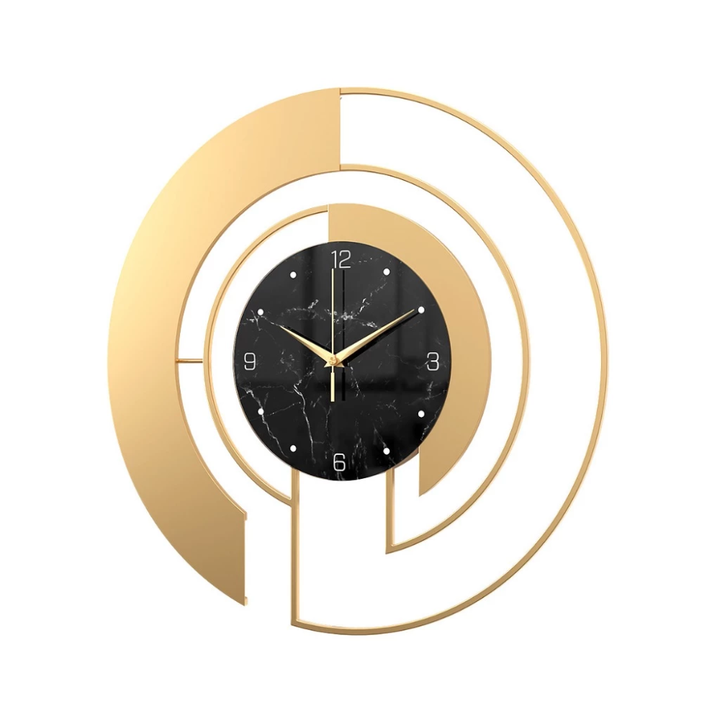 Metall-Wanduhr Rund Geometrisch Lautloses Uhrwerk