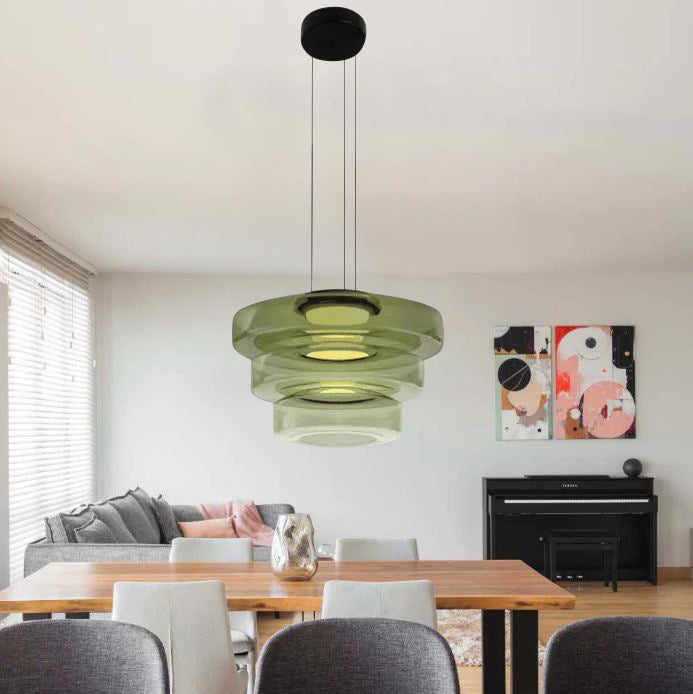 Glass pendant light in Bauhaus style – dimmable, modern &amp; colorful