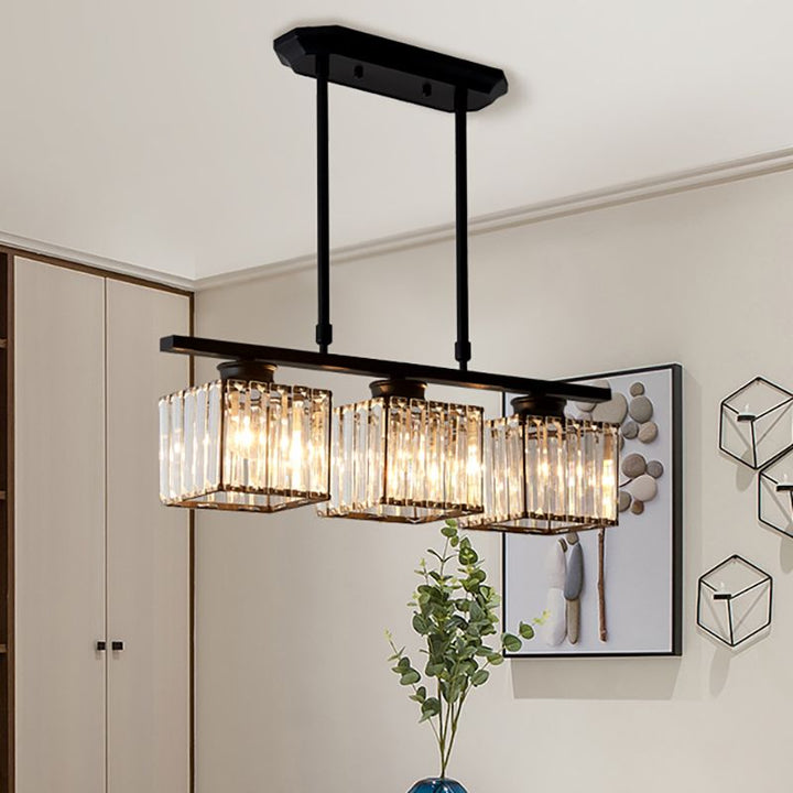 Modern designer pendant light with multiple light sources for dining room and kitchen