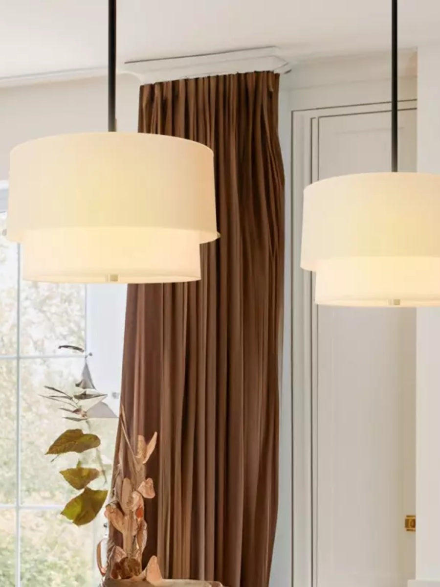 Doppellagige Stoff-Pendelleuchte – Elegantes Design mit Warmer Ausstrahlung