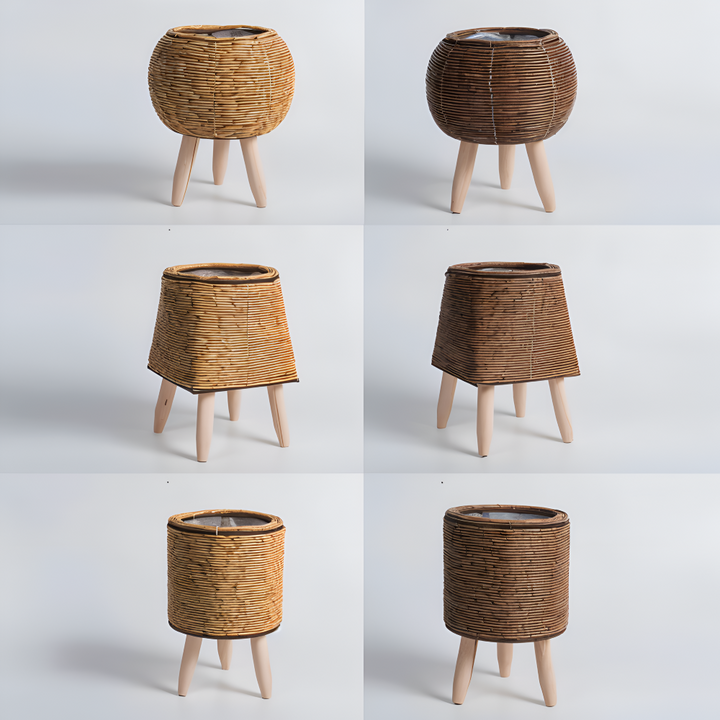 Künstlicher Korb Pflanzer Rustikaler Rattan Blumentopf