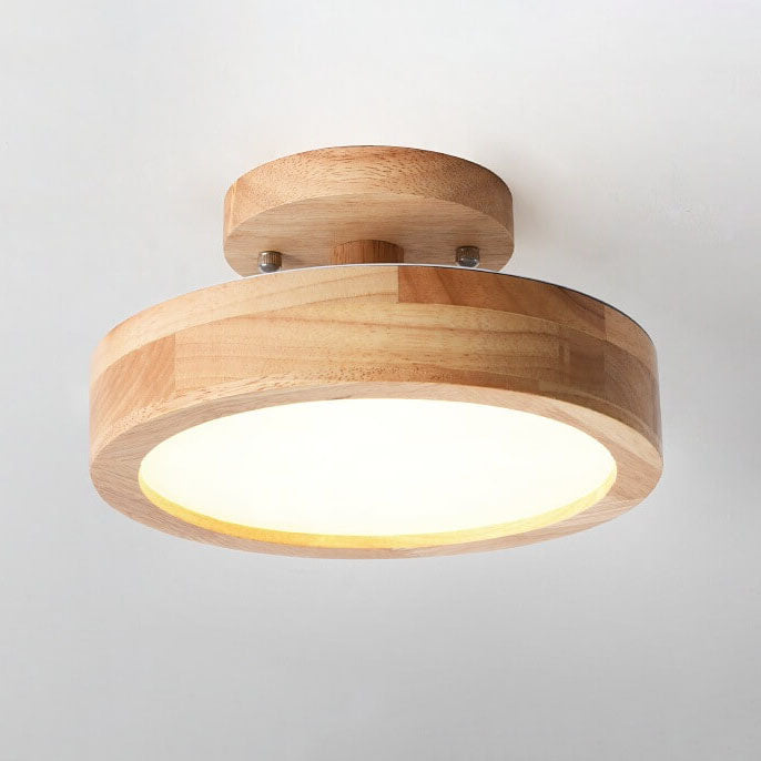 Dimmable modern LED ceiling light made of wood for living room &amp; bedroom