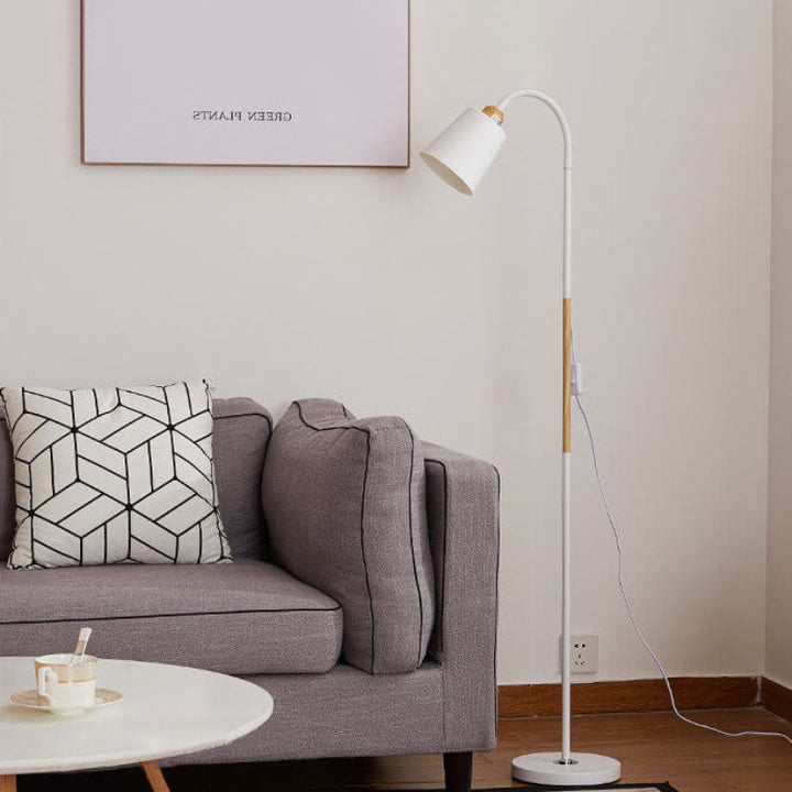 Minimalist floor lamp with iron base