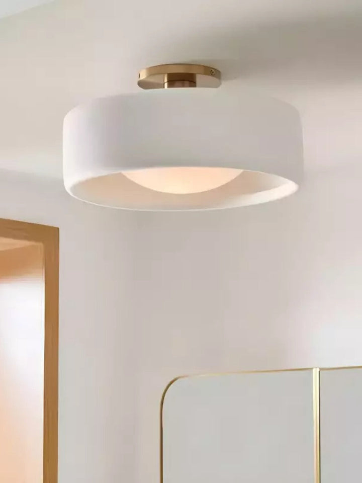 Porcelain ceiling light – Modern flush mount lamp with metal base