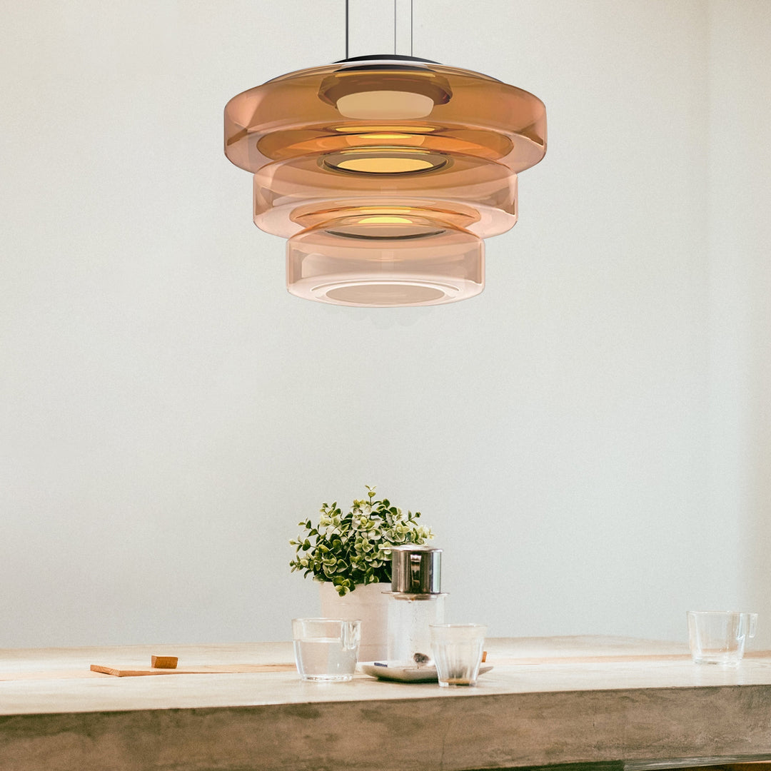 Glass pendant light in Bauhaus style – dimmable, modern &amp; colorful
