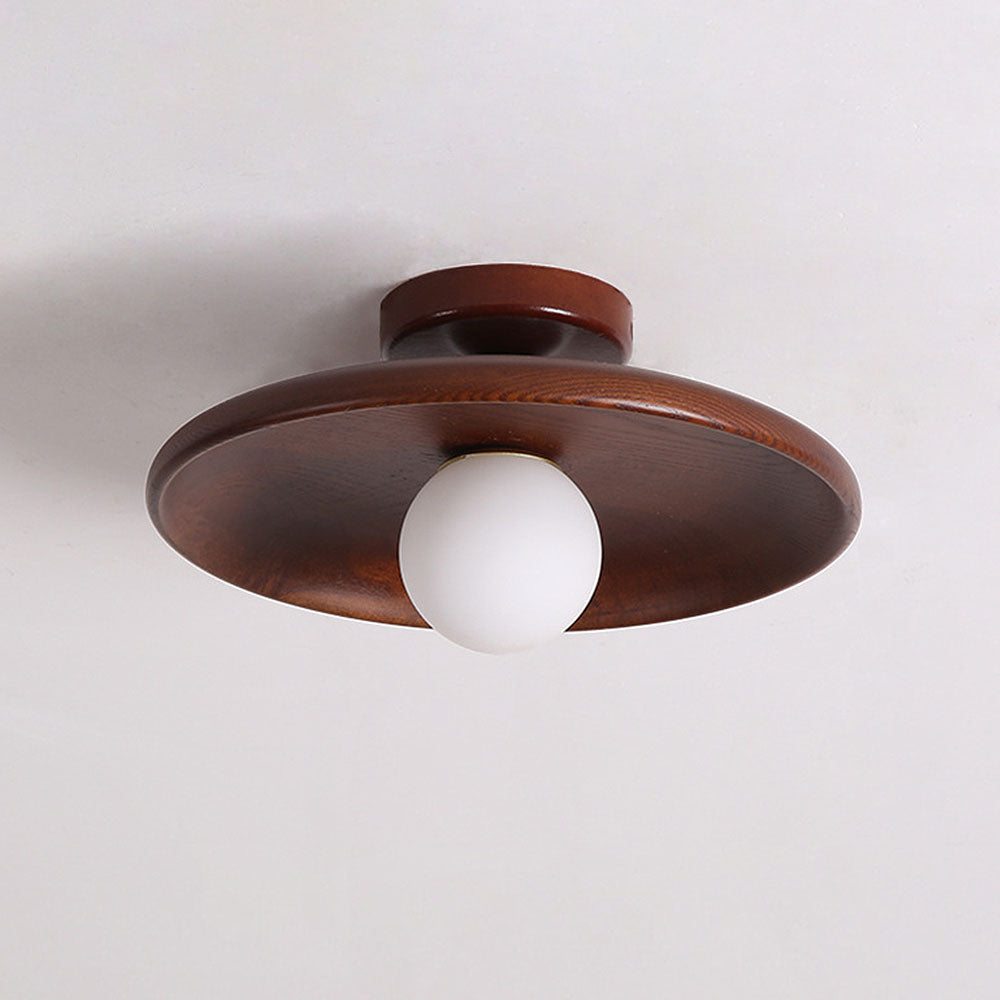 Nordic-style wooden ceiling light – round, minimalist &amp; modern