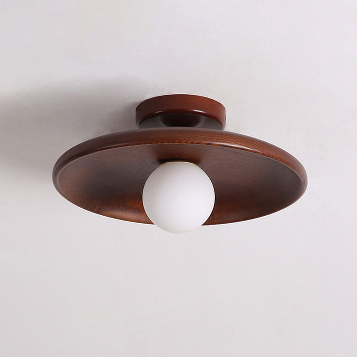 Nordic-style wooden ceiling light – round, minimalist &amp; modern