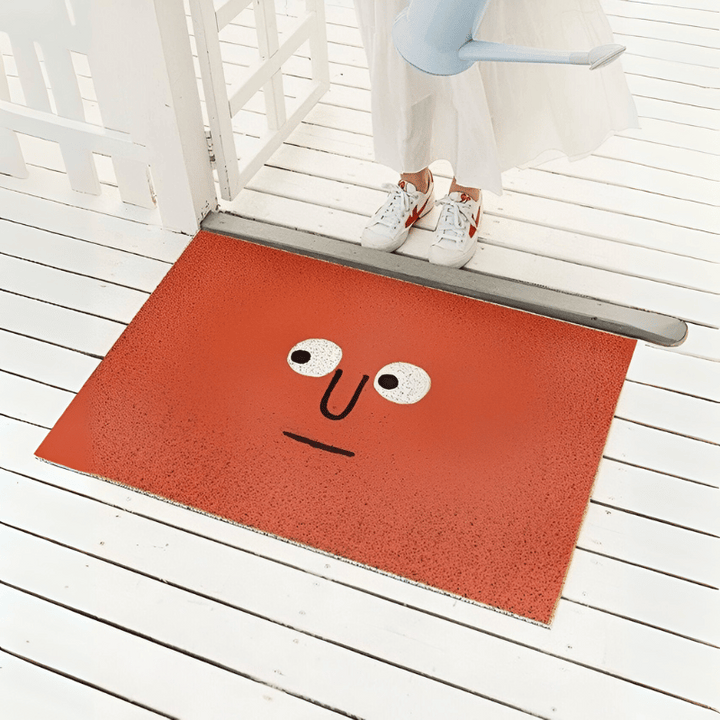 Cute smiley face doormat – non-slip &amp; water-absorbing for the entrance area