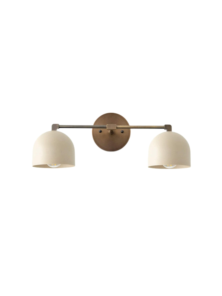 Mid-century wall light – brass bathroom mirror lamp in retro style