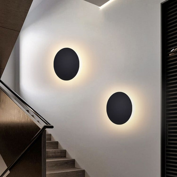Round modern LED wall light for bedroom and living room