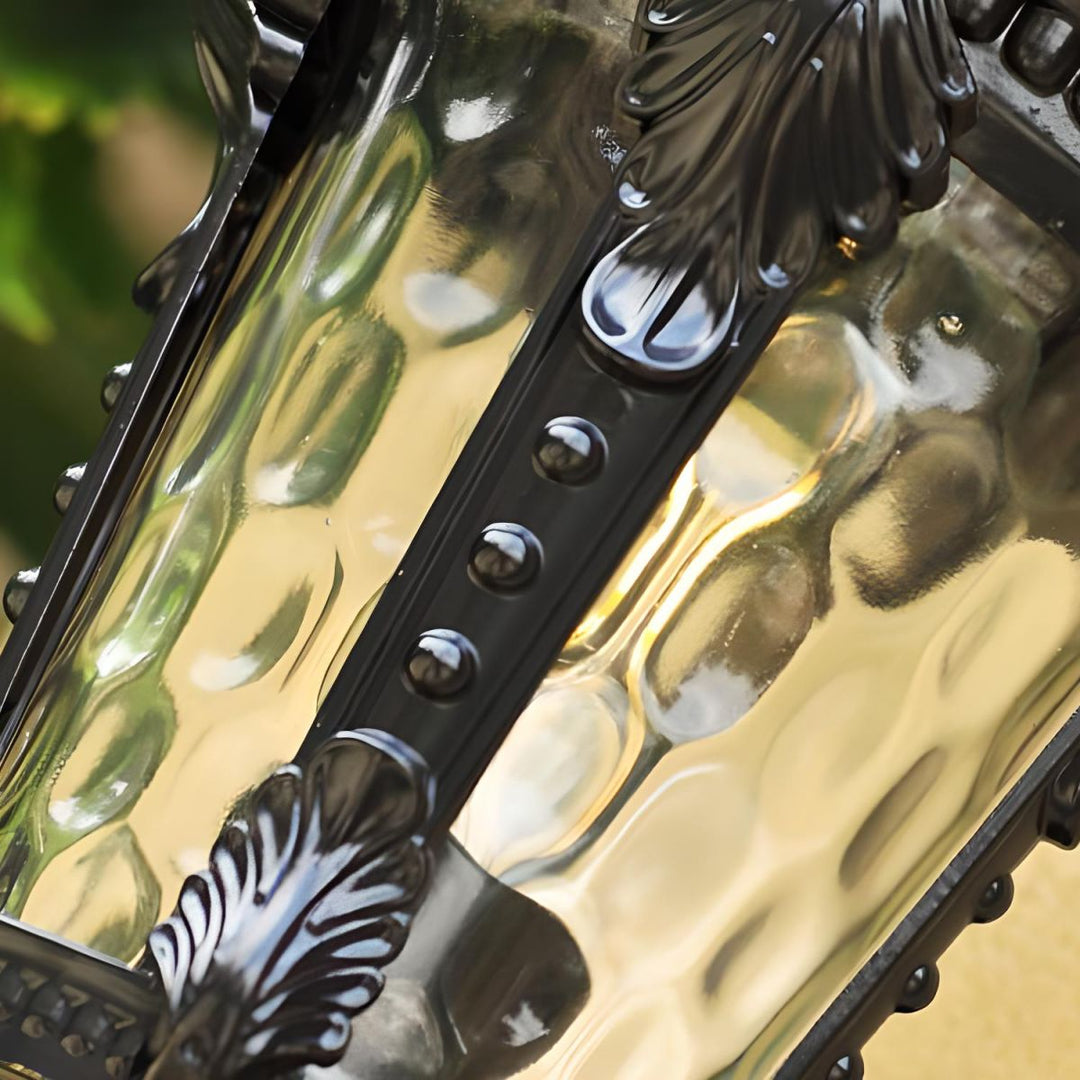 Vintage outdoor wall light with glass body – lantern style for garden and terrace