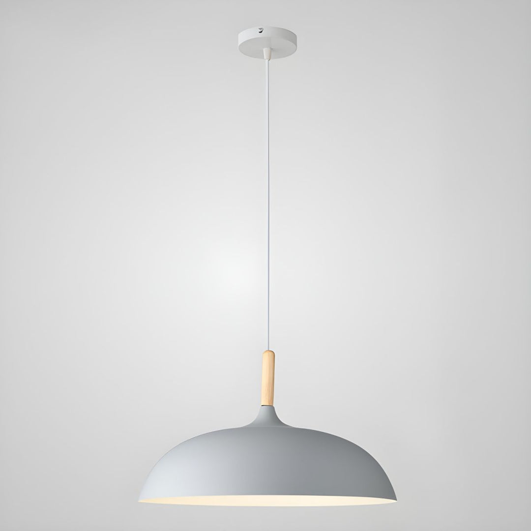 Scandinavian pendant lamp in pastel colors with wooden details