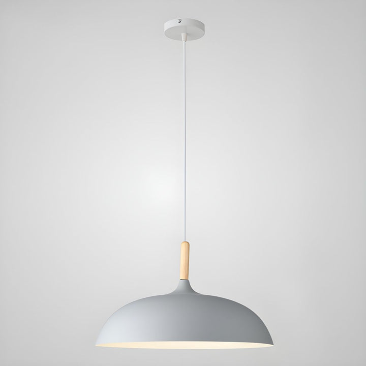 Scandinavian pendant lamp in pastel colors with wooden details