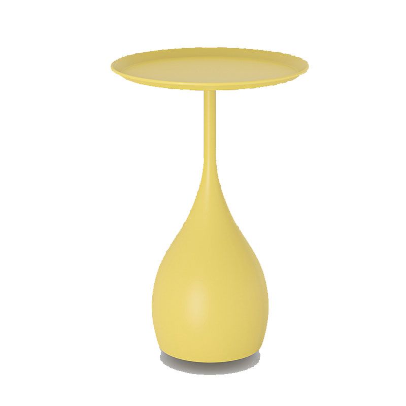 Modern round metal side table with base