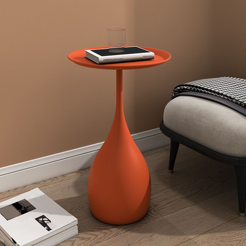 Modern round metal side table with base