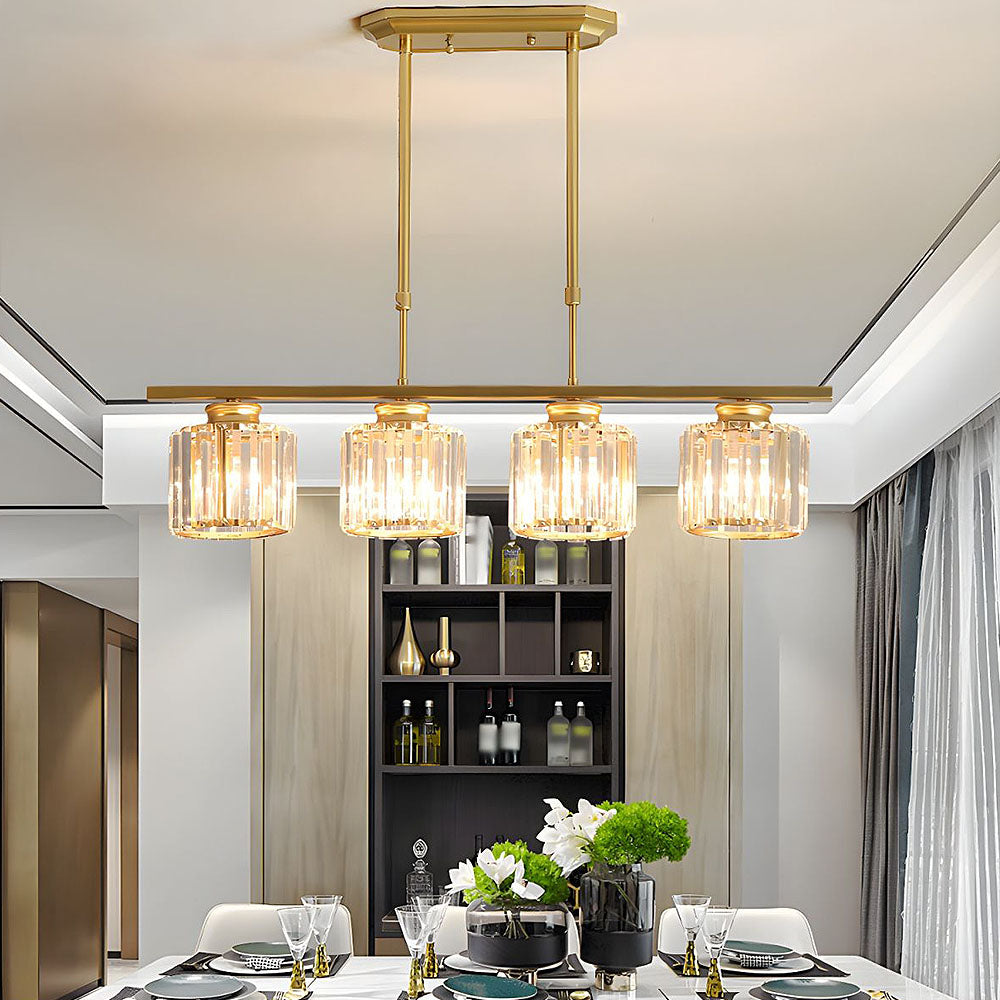 Modern designer pendant light with multiple light sources for dining room and kitchen