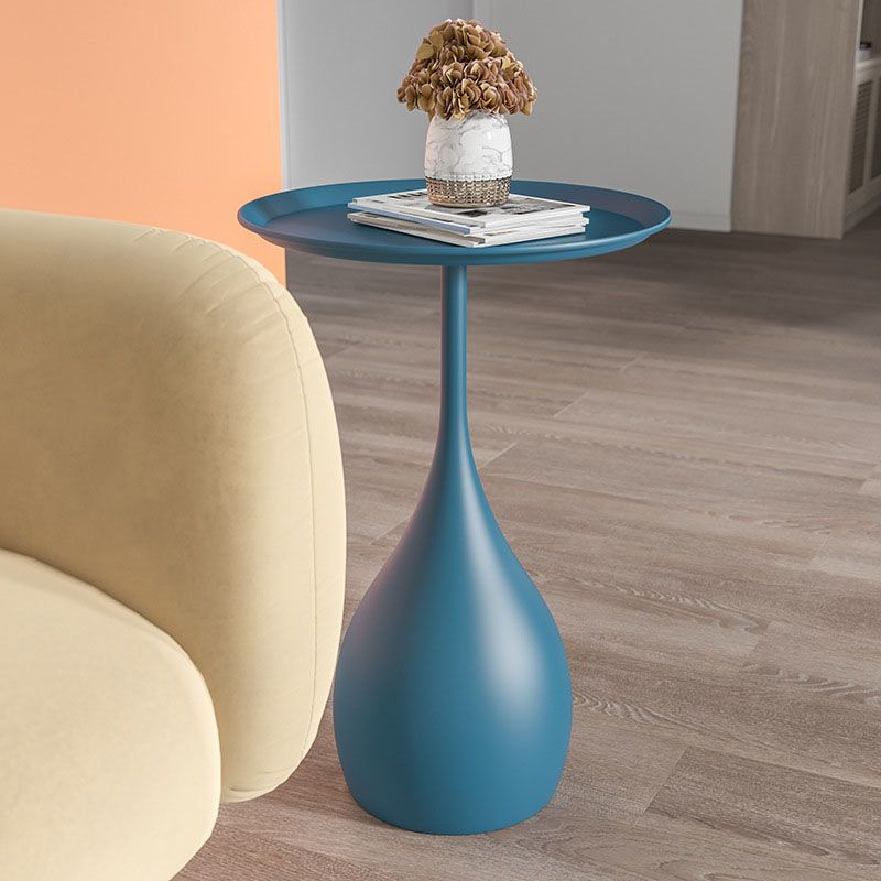 Modern round metal side table with base