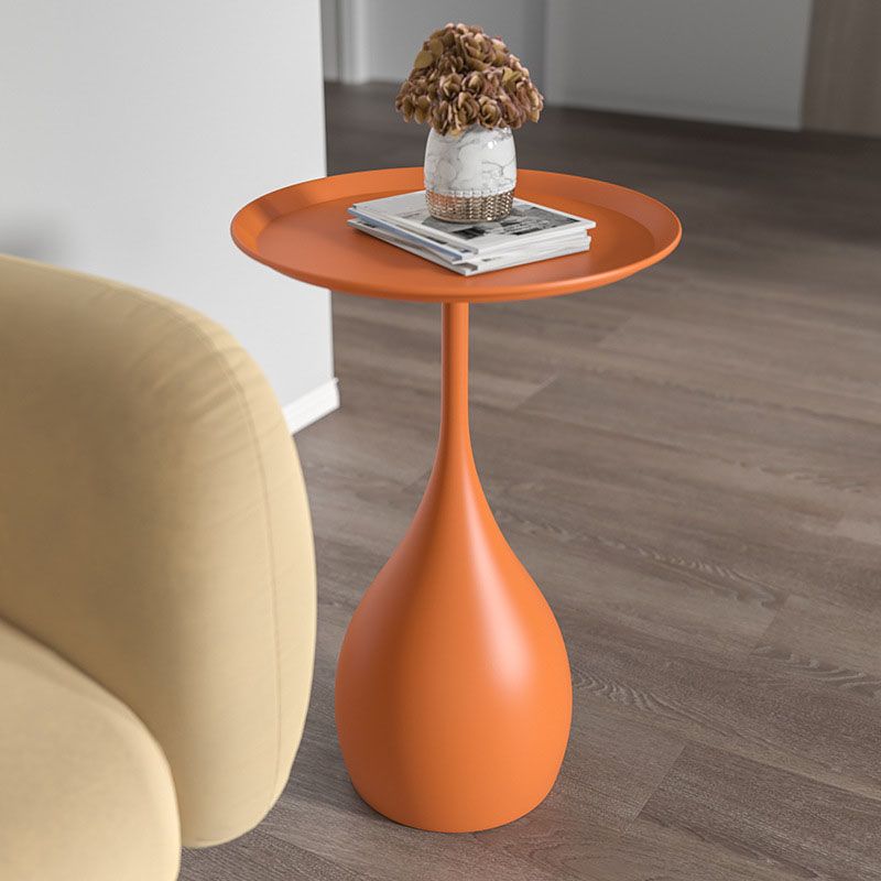 Modern round metal side table with base